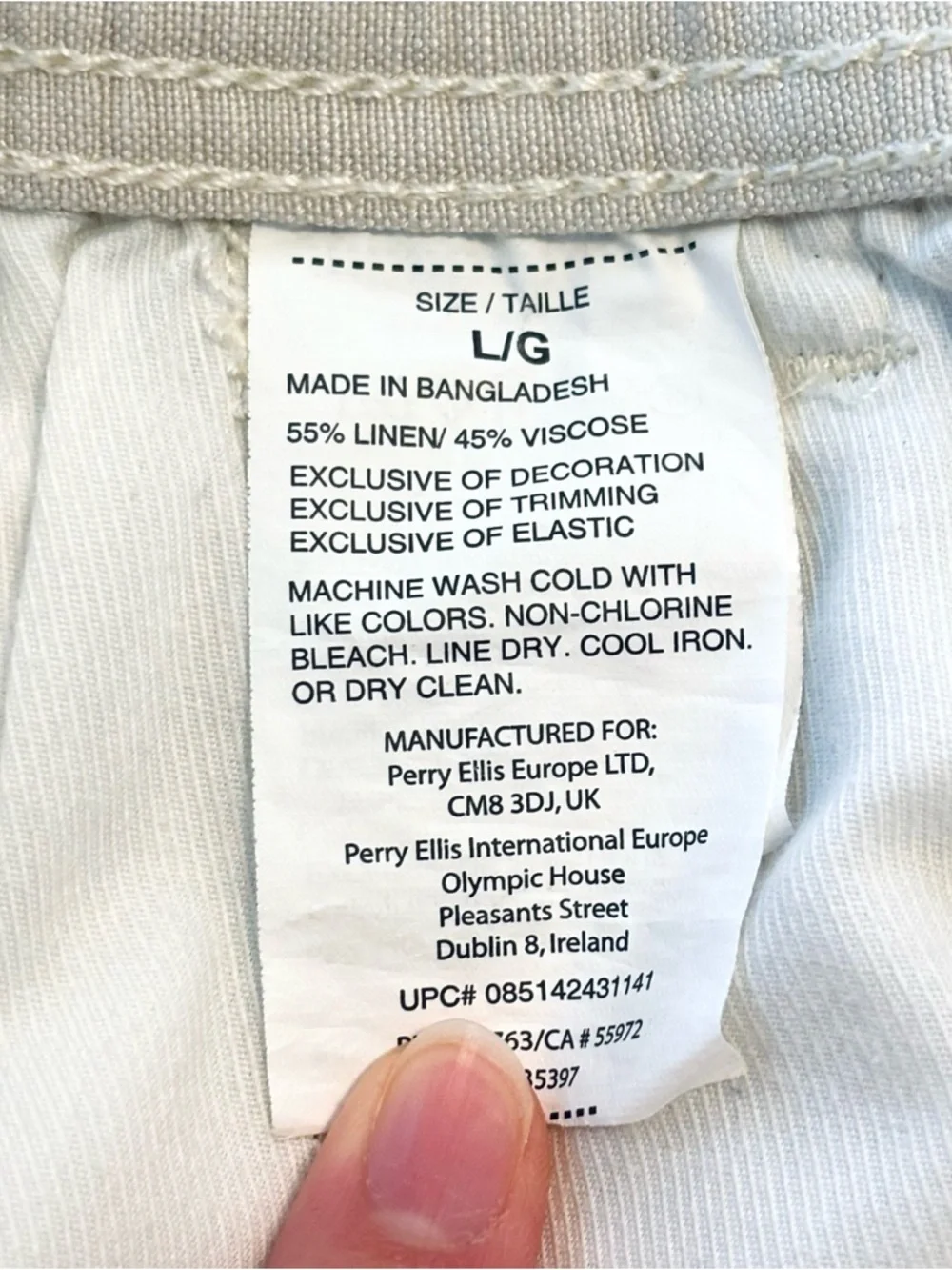 Cubavera Mens Linen Blend Pull On Cargo Shorts Tan Size Large